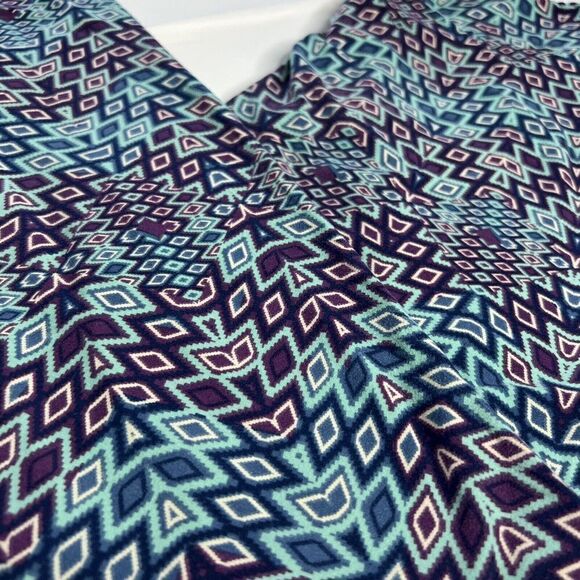 LulaRoe Leggings Tall & Curvy Aztec Colorful Purple Blue Black 0703 - Picture 3 of 5